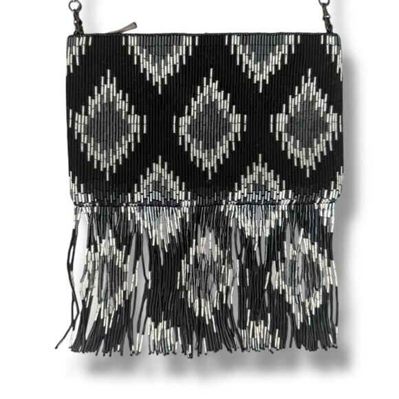 INGE CHRISTOPHER BEADED IKAT FRINGED CROSSBODY - Picture 2 of 8